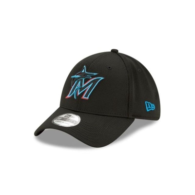 Miami Marlins Gorra | New Era MLB Clubhouse Collection 39thirty Stretch Fit Cap Mexico - Negros